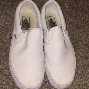White slip on vans